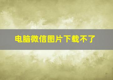 电脑微信图片下载不了