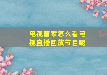 电视管家怎么看电视直播回放节目呢