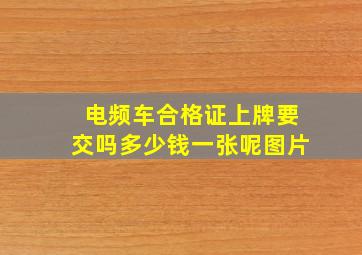 电频车合格证上牌要交吗多少钱一张呢图片