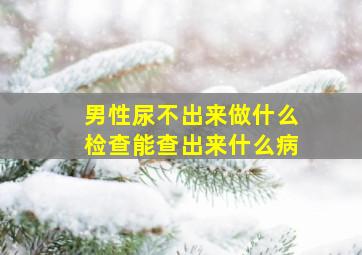 男性尿不出来做什么检查能查出来什么病