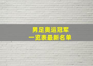 男足奥运冠军一览表最新名单