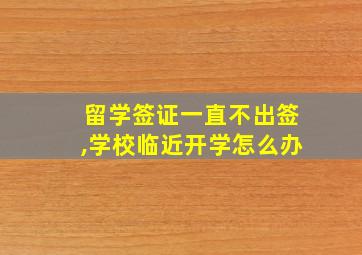 留学签证一直不出签,学校临近开学怎么办