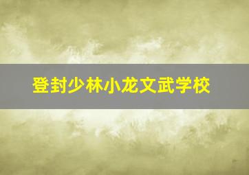 登封少林小龙文武学校