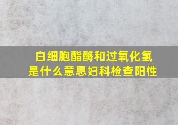 白细胞酯酶和过氧化氢是什么意思妇科检查阳性