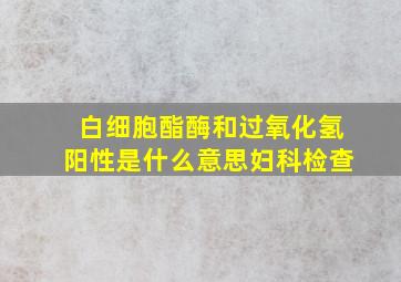 白细胞酯酶和过氧化氢阳性是什么意思妇科检查