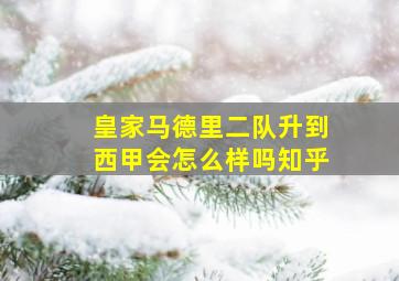 皇家马德里二队升到西甲会怎么样吗知乎