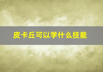 皮卡丘可以学什么技能