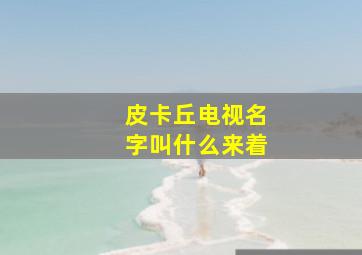 皮卡丘电视名字叫什么来着