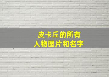 皮卡丘的所有人物图片和名字