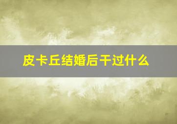 皮卡丘结婚后干过什么