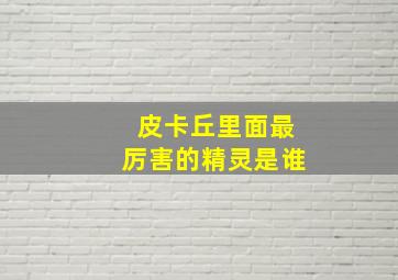 皮卡丘里面最厉害的精灵是谁