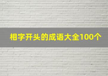 相字开头的成语大全100个