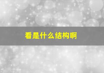 看是什么结构啊