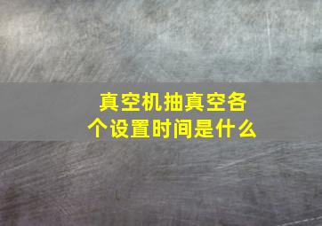 真空机抽真空各个设置时间是什么