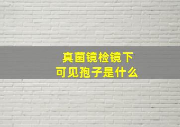 真菌镜检镜下可见孢子是什么