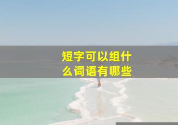 短字可以组什么词语有哪些