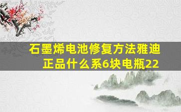 石墨烯电池修复方法雅迪正品什么系6块电瓶22