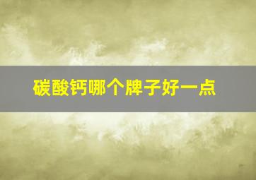 碳酸钙哪个牌子好一点