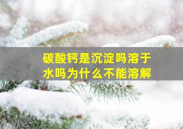 碳酸钙是沉淀吗溶于水吗为什么不能溶解