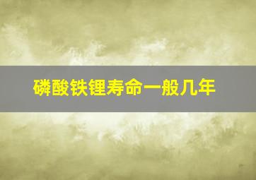 磷酸铁锂寿命一般几年