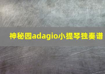 神秘园adagio小提琴独奏谱