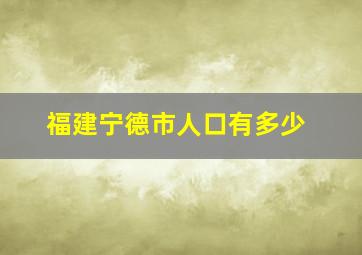 福建宁德市人口有多少