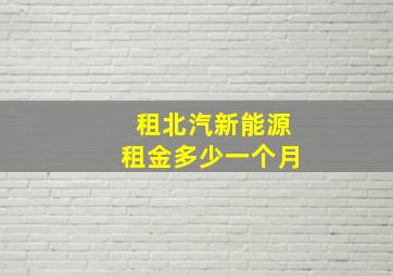 租北汽新能源租金多少一个月