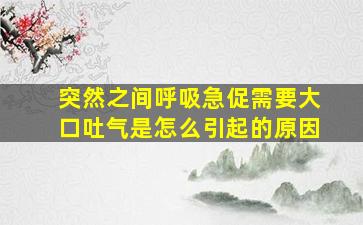 突然之间呼吸急促需要大口吐气是怎么引起的原因