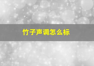 竹子声调怎么标