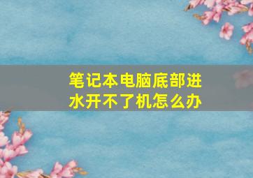 笔记本电脑底部进水开不了机怎么办