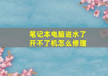 笔记本电脑进水了开不了机怎么修理