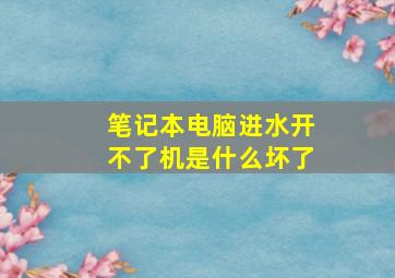 笔记本电脑进水开不了机是什么坏了