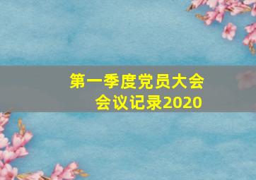 第一季度党员大会会议记录2020