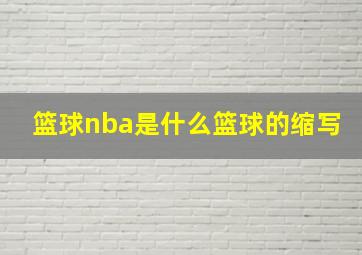 篮球nba是什么篮球的缩写