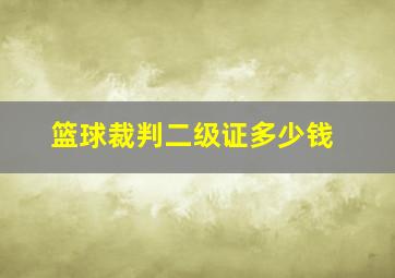 篮球裁判二级证多少钱