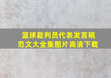 篮球裁判员代表发言稿范文大全集图片高清下载