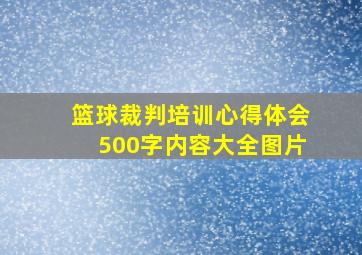 篮球裁判培训心得体会500字内容大全图片