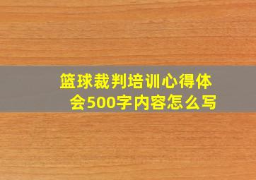 篮球裁判培训心得体会500字内容怎么写