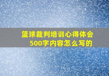 篮球裁判培训心得体会500字内容怎么写的