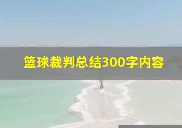 篮球裁判总结300字内容