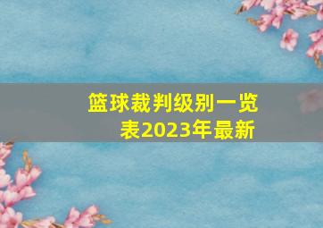 篮球裁判级别一览表2023年最新