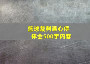 篮球裁判课心得体会500字内容