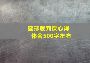 篮球裁判课心得体会500字左右