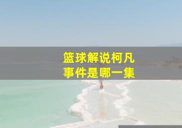 篮球解说柯凡事件是哪一集