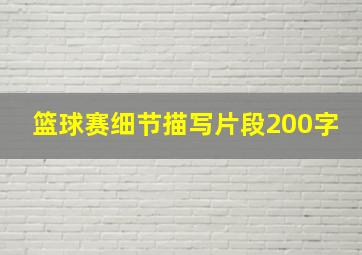 篮球赛细节描写片段200字