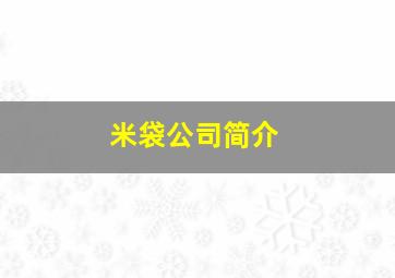 米袋公司简介