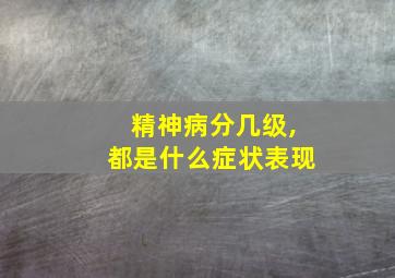 精神病分几级,都是什么症状表现