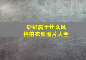 纱裙属于什么风格的衣服图片大全