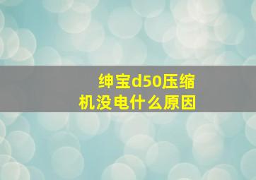 绅宝d50压缩机没电什么原因