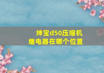 绅宝d50压缩机继电器在哪个位置